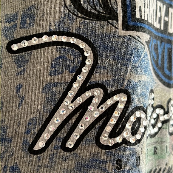 HARLEY-DAVIDSON Patriotic Rhinestone Bling Tee - Picture 4 of 10